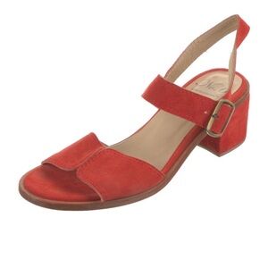 No. 6 Store block Heel Sandal red suede Size 9 Shoes